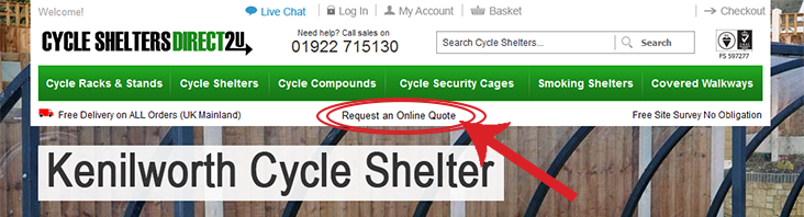 Cycle Shelter Online Quote