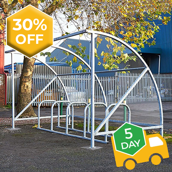 Fortis cycle shelter with cycle rack 