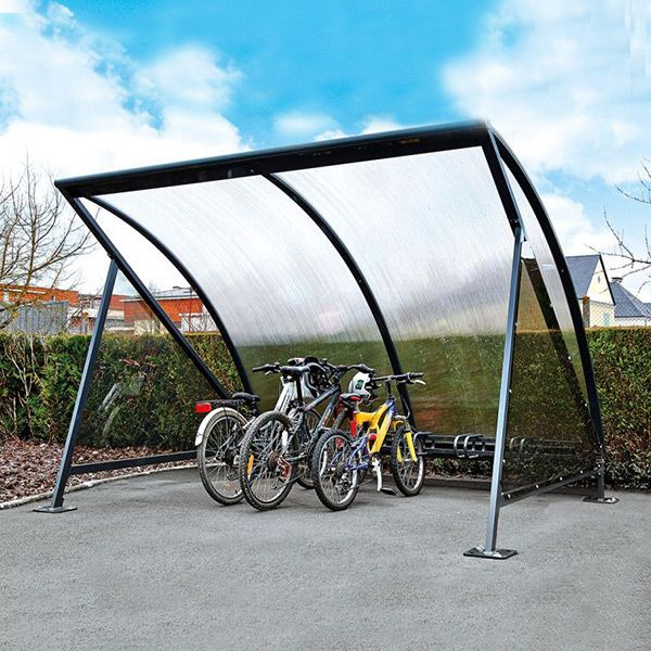 Moonshape cycle shelter and rack 