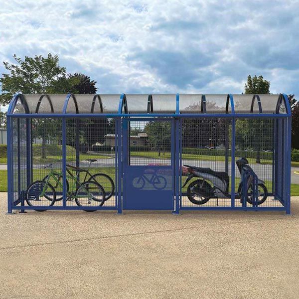 XL secure bicycle and motor bike shelter
