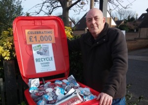 red wheelie bin fundraising