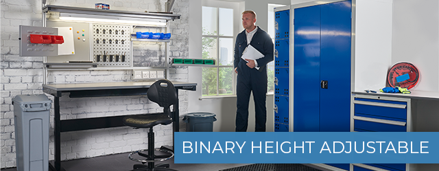 Binary Height Adjustable Workbenches