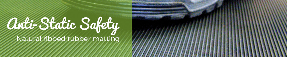 Anti-Static Safety - natural ribbed rubber matting