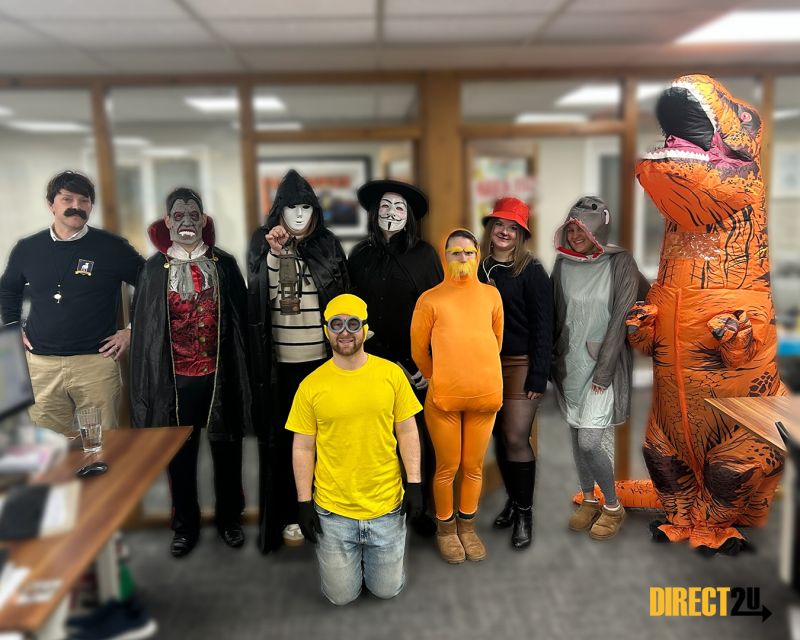 The office in Halloween costumes