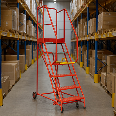 TUFF Warehouse Steps with a unique handrail