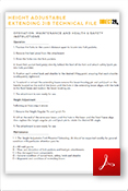 Fork Mounted Height Adjustable Extending Jib Technical Sheet