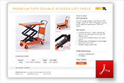 Premium TUFF Double Scissor Lift Tables Specification