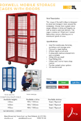 Boxwell Mobile Storage Cage with Doors Data Sheet