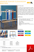 Armour junior Cloakroom Benches Data Sheet