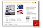 Square Tube Industrial Workbenches Data Sheet