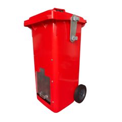 Binsky - Red Wheelie Bin with Front hatch - 90 Litres