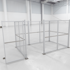 Steel Security Cages - In Use & Open - 1850 x 2901 x 1934mm