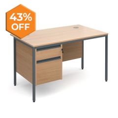 CONTRACT 25 - H Frame-Single Pedestal Desk - 2 Drawer