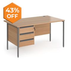 CONTRACT 25 - H Frame-Single Pedestal Desk - 3 Drawer