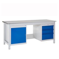 TUFF Heavy Duty Workbenches - Double Storage - 1 cupboard and drawer unit