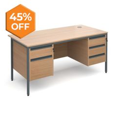 CONTRACT 25 - H Frame-Double Pedestal Desk - 2&3 Drawers