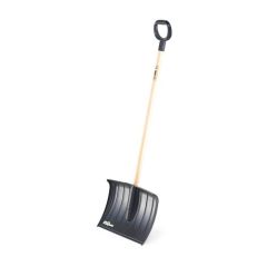 Snow shovel with safe plastic blade