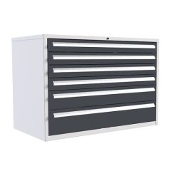 1200 Euroslide 6 Drawer  (4x100 1x150 1x200mm) Grey