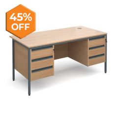 CONTRACT 25 - H Frame-Double Pedestal Desk - 3&3 Drawers