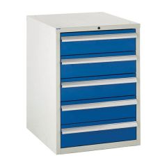 5 Drawer Euroslide Cabinet - 2 x 100mm, 2 x 150mm + 1 x 200mm drawers - Blue