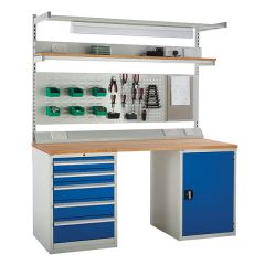 Double Cab Beech Kit - W1800mm - 5 Drawers + Cup. - Blue