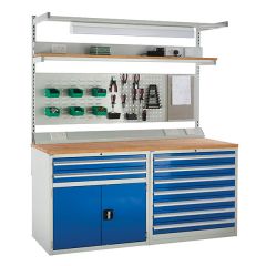 Double Cab Beech Kit - W1800mm - 9 Drawers + Cup. - Blue