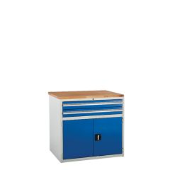 Systemtek Beech - W900mm - 2 Drawers + Cup. - Blue