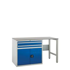 Systemtek Laminate - W1500mm - 2 Drawers + Cup. - Blue