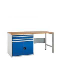 Systemtek Beech - W1800mm - 2 Drawers + Cup. - Blue