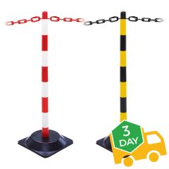 Guarda Plastic Chain Posts - Rubber Base - Set of 6