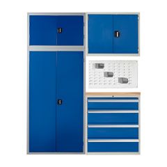 5 Piece Modular Workshop Kit - Blue with Grey Carcass