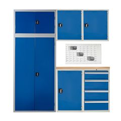 7 Piece Modular Workshop Kit - Blue with Grey Carcass