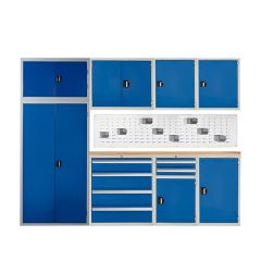 9 Piece Modular Workshop Kit - Blue with Grey Carcass