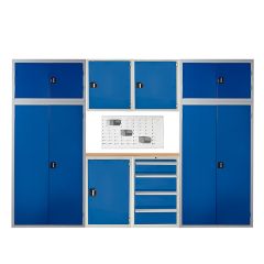 8 Piece Modular Workshop Kit - Blue with Grey Carcass