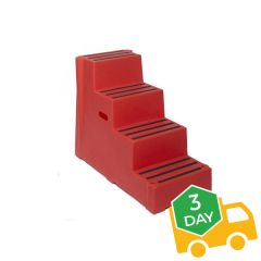 Premium Plastic Heavy Duty Steps - Red - 4 Tread - 3 day delivery 