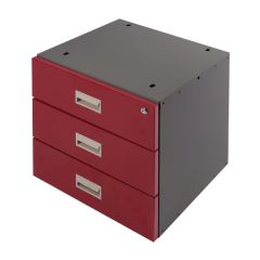 Triple Drawer shown in Red