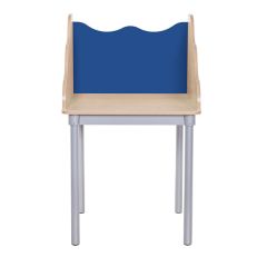 Single Waved School Desk - Blue