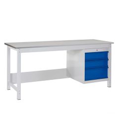 TUFF Heavy Duty Workbench with Storage - 3 Drawers - Laminate - next day