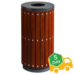 Wood Effect Open Top Waste Bin - 40 Litre