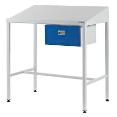 Team Leader Workstation with Single Drawer - Sloping Top