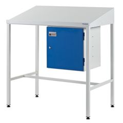 Team Leader Workstation with Cupboard - Sloping Top