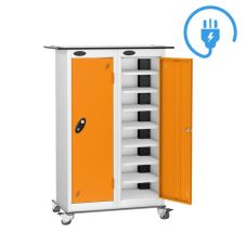 TabBox 3-Pin Charging Trolley - 16 Compartments - 2 Door - Orange