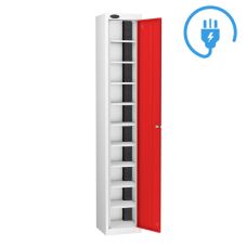 TabBox 3 Pin Charging Lockers - 10 Compartments - 1 Door - Red