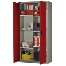 Probe 8 Compartment Cupboards - Silver Body & Red Doors