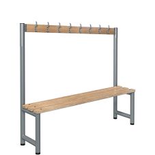 Premium Infant Single Sided Benches - Silver Frame - Timber Slats