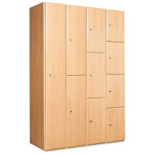 Timber Door Lockers - Beech Effect Finish