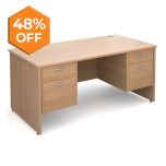 Maestro 25 - Panel End Double Pedestal Desk - 2 x 2 Drawers