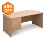 Maestro 25 - Panel End Single Pedestal Desk - 3 Drawers