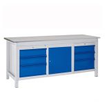 TUFF Heavy Duty Workbench with Storage - 3 Drawers & 1 Cupboard - Laminate - Free gift with purchase