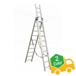 EN131 Aluminium 3 Section Combination Ladders - 3x7 rungs - 2 day